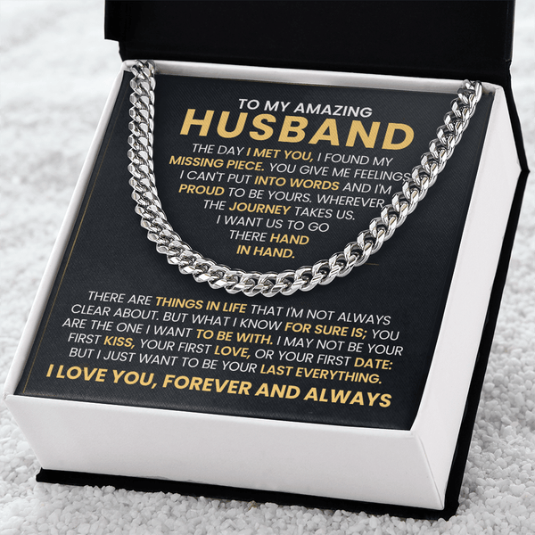 To My Amazing Husband – Cuban Link Chain - HEARTEN