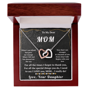 To My Dear Mom Interlocking Hearts Necklace - HEARTEN