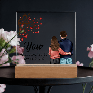 Personalized Acrylic Square Plaque – Light - Up Keepsake Gift - HEARTEN