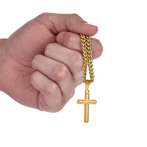 To My Amazing Husband – Personalized Cross with Cuban Link Chain - HEARTEN