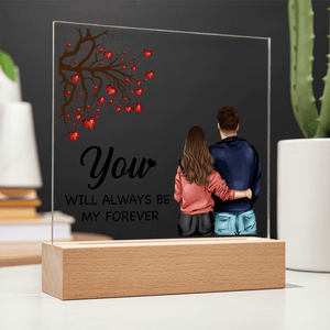 Personalized Acrylic Square Plaque – Light - Up Keepsake Gift - HEARTEN