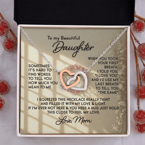 To My Beautiful Daughter – Interlocking Hearts Necklace - HEARTEN