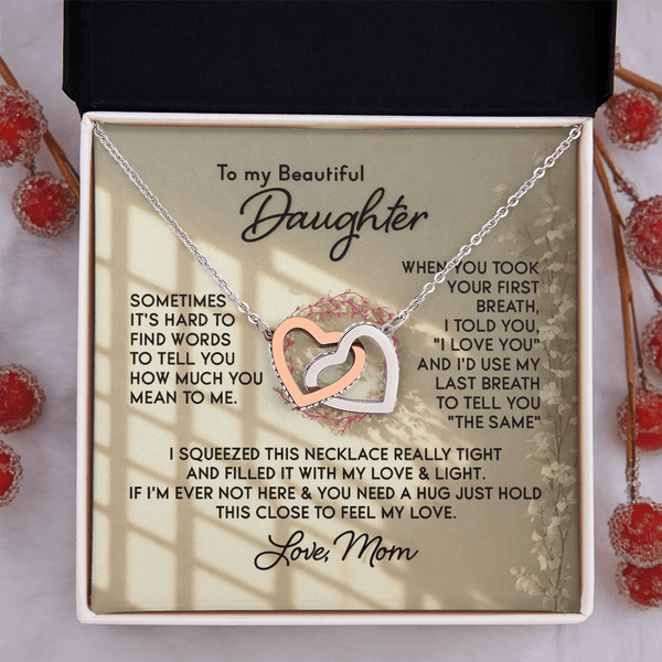 To My Beautiful Daughter – Interlocking Hearts Necklace - HEARTEN