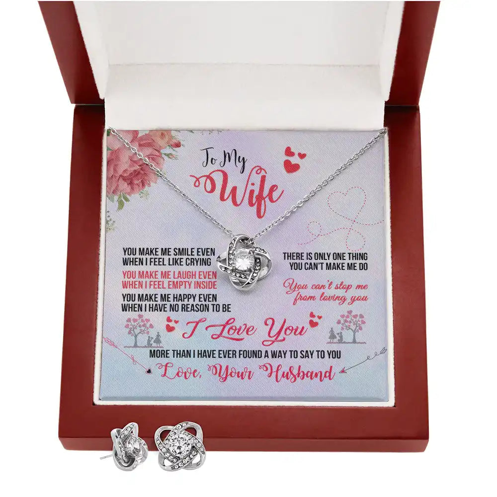 Love Knot Necklace & Earring Set - HEARTEN