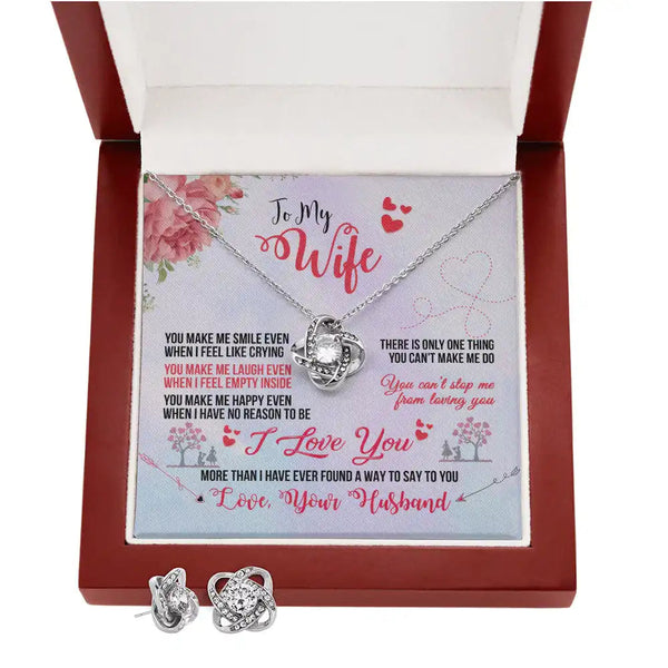 Love Knot Necklace & Earring Set - HEARTEN