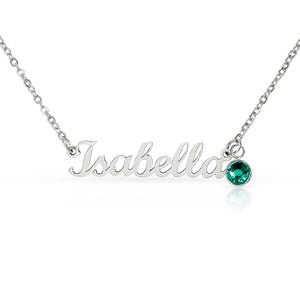 To My Dear Mom Custom Name Necklace with Birthstone and Message Card from Son - HEARTEN
