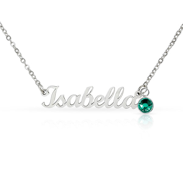 To My Dear Mom Custom Name Necklace with Birthstone and Message Card from Son - HEARTEN