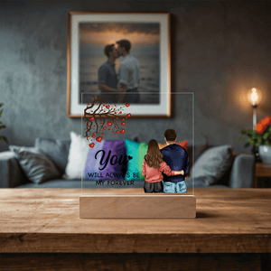 Personalized Acrylic Square Plaque – Light - Up Keepsake Gift - HEARTEN