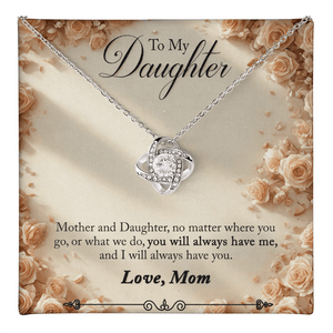 To My Daughter Love Knot Necklace from Mom - HEARTEN