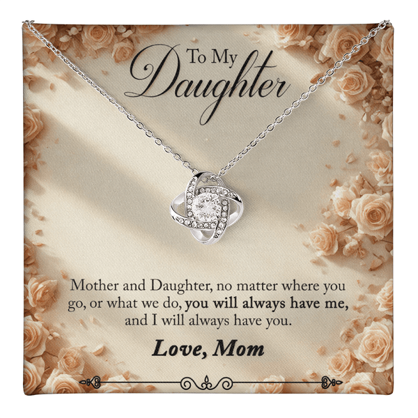 To My Daughter Love Knot Necklace from Mom - HEARTEN
