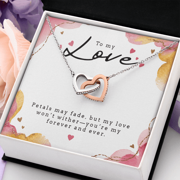 Interlocking Hearts Necklace (Yellow & White Gold Variants) - HEARTEN