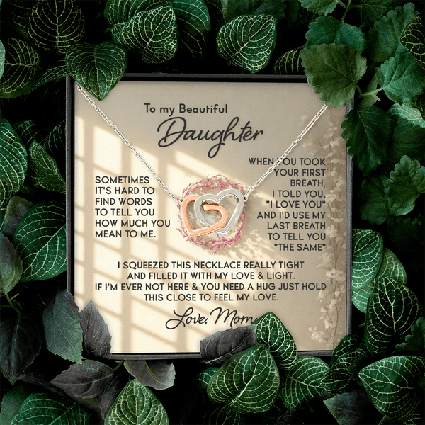 To My Beautiful Daughter – Interlocking Hearts Necklace - HEARTEN