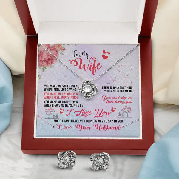 Love Knot Necklace & Earring Set - HEARTEN
