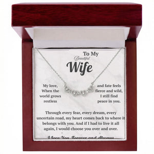 To My Beautiful Wife Magnetic Hearts Necklace - HEARTEN