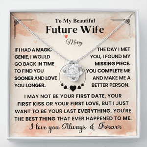 To My Beautiful Future Wife - Love Knot Necklace - HEARTEN