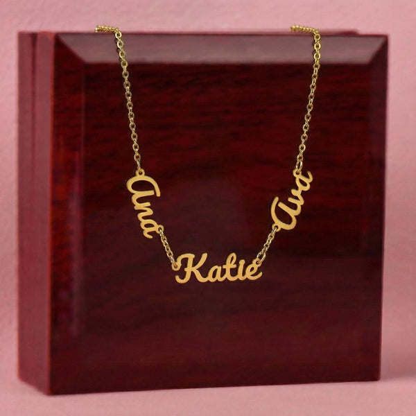 To Our Mom Personalized Name Necklace Gift Set with Message Card from Family - HEARTEN
