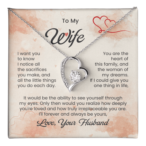 To My Beautiful Wife - Forever Love Necklace - HEARTEN