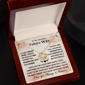 To My Beautiful Future Wife - Love Knot Necklace - HEARTEN