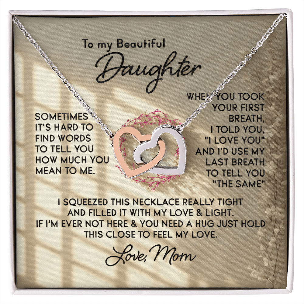 To My Beautiful Daughter – Interlocking Hearts Necklace - HEARTEN
