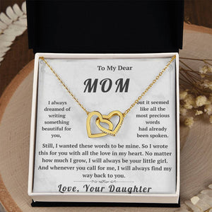 To My Dear Mom Interlocking Hearts Necklace - HEARTEN