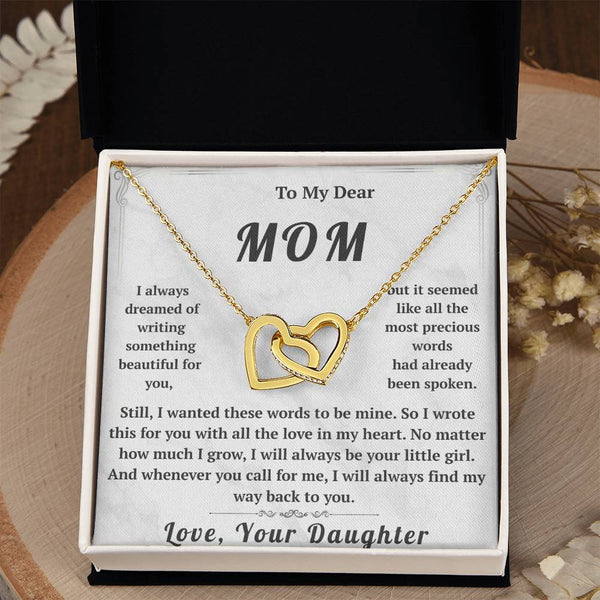 To My Dear Mom Interlocking Hearts Necklace - HEARTEN