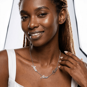 To Our Mom Personalized Name Necklace Gift Set with Message Card from Family - HEARTEN