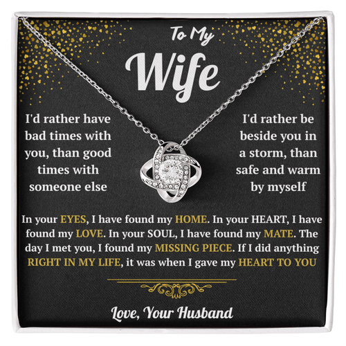 To My Wife - Love Knot Necklace - HEARTEN