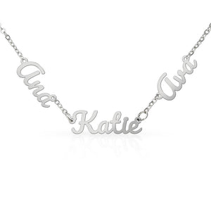 To Our Mom Personalized Name Necklace Gift Set with Message Card from Family - HEARTEN