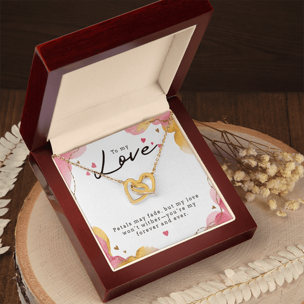 Interlocking Hearts Necklace (Yellow & White Gold Variants) - HEARTEN