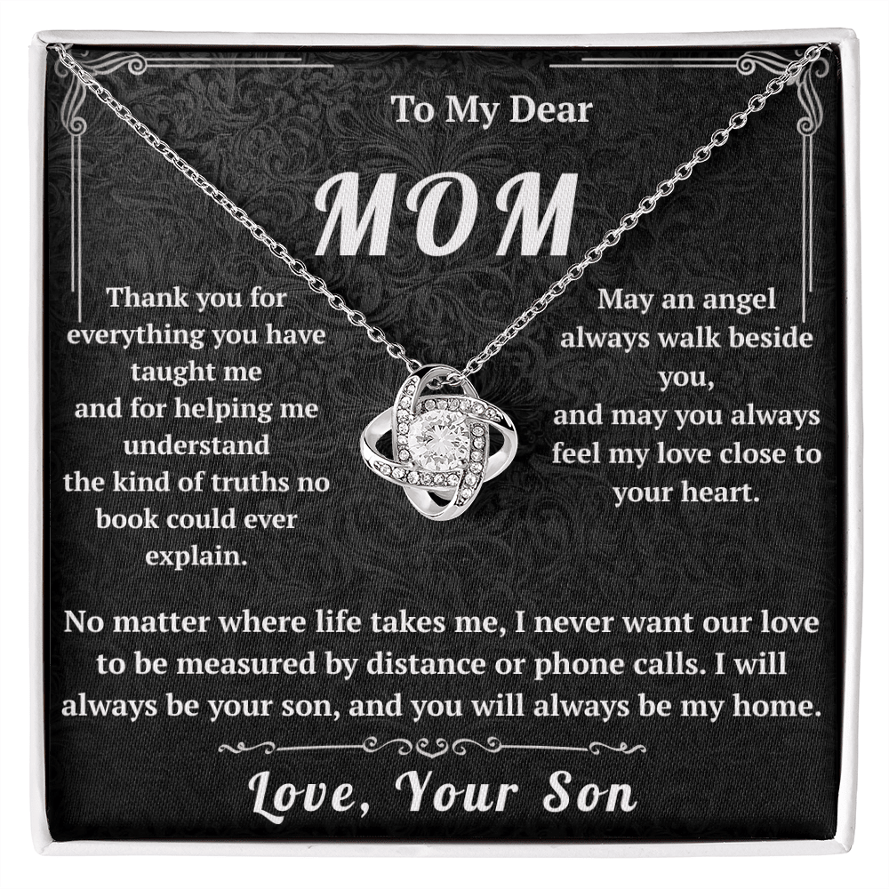 To My Dear Mom Love Knot Necklace - HEARTEN