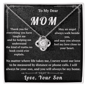 To My Dear Mom Love Knot Necklace - HEARTEN