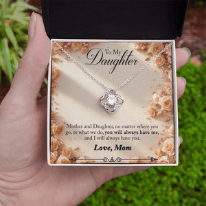 To My Daughter Love Knot Necklace from Mom - HEARTEN