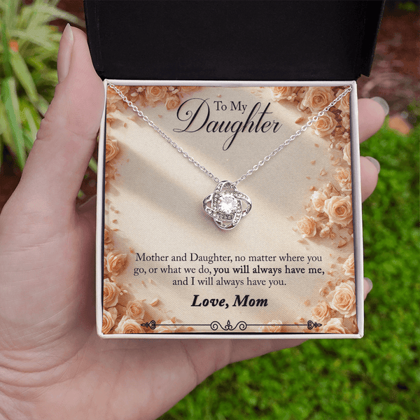 To My Daughter Love Knot Necklace from Mom - HEARTEN
