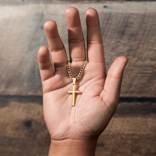 To My Amazing Husband – Personalized Cross with Cuban Link Chain - HEARTEN