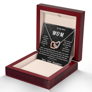 To My Dear Mom Interlocking Hearts Necklace - HEARTEN