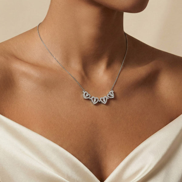 To My Dear Mom Magnetic Hearts Necklace From Daughter - HEARTEN