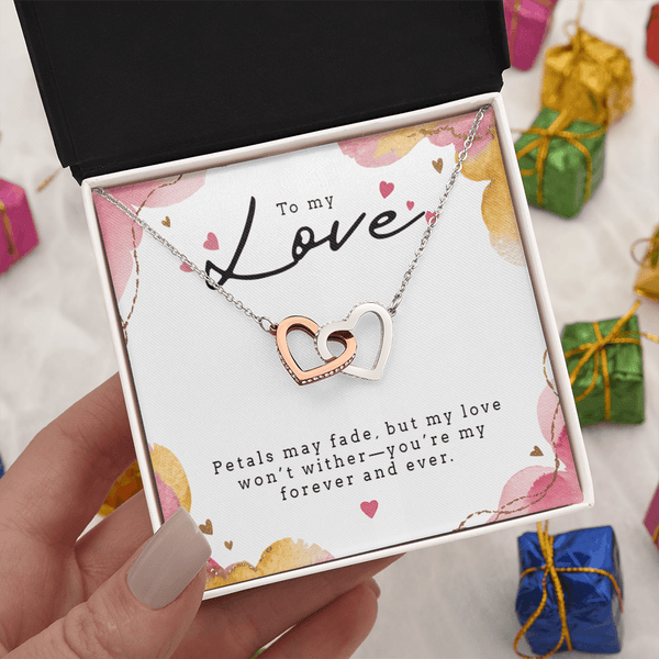 Interlocking Hearts Necklace (Yellow & White Gold Variants) - HEARTEN