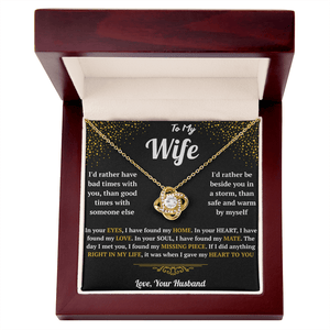 To My Wife - Love Knot Necklace - HEARTEN