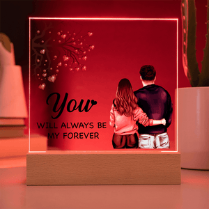 Personalized Acrylic Square Plaque – Light - Up Keepsake Gift - HEARTEN