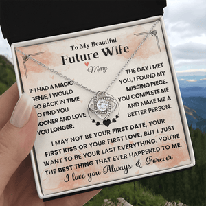To My Beautiful Future Wife - Love Knot Necklace - HEARTEN