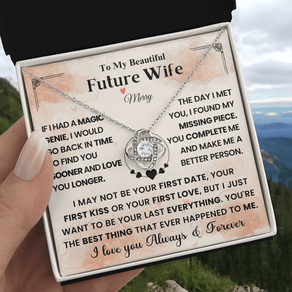 To My Beautiful Future Wife - Love Knot Necklace - HEARTEN