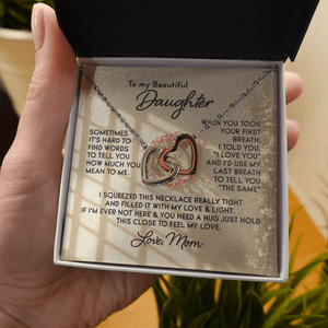 To My Beautiful Daughter – Interlocking Hearts Necklace - HEARTEN