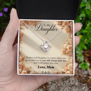 To My Daughter Love Knot Necklace from Mom - HEARTEN