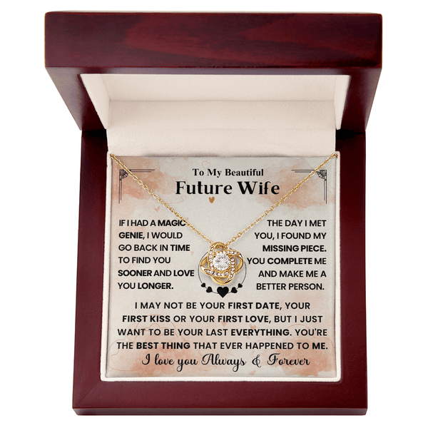 To My Beautiful Future Wife - Love Knot Necklace - HEARTEN