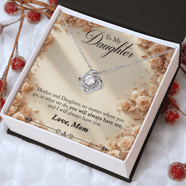 To My Daughter Love Knot Necklace from Mom - HEARTEN