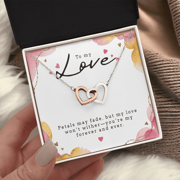 Interlocking Hearts Necklace (Yellow & White Gold Variants) - HEARTEN