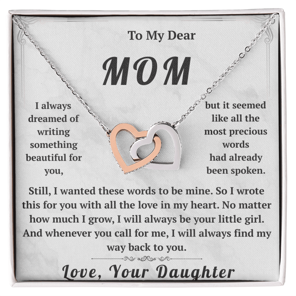 To My Dear Mom Interlocking Hearts Necklace - HEARTEN