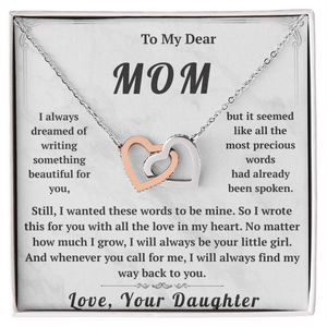 To My Dear Mom Interlocking Hearts Necklace - HEARTEN