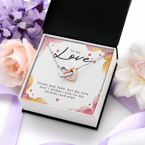 Interlocking Hearts Necklace (Yellow & White Gold Variants) - HEARTEN