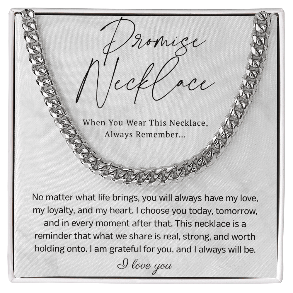 Promise Cuban Link Chain for Him - HEARTEN1